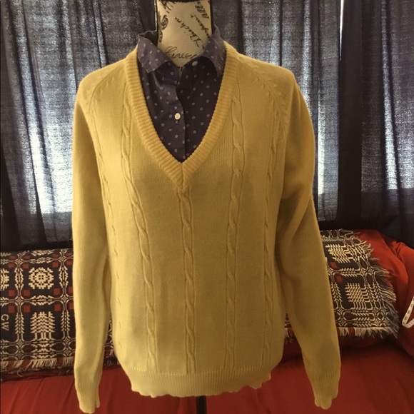 Vintage Yellow V-Neck Sweater - Picture 2 of 6